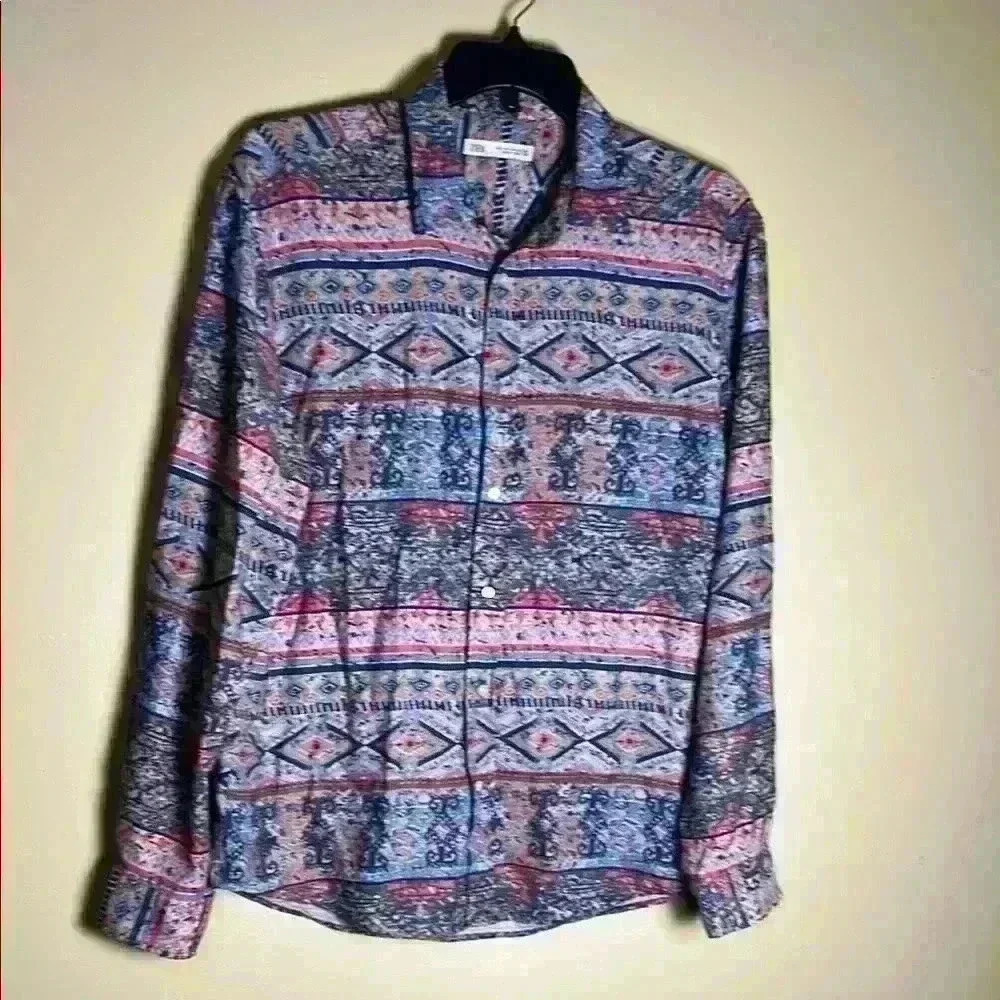 ZARA vintage ,dressing core, floral,, multiple color, men’s long sleeve shirt.
